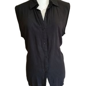Black sleeveless blouse